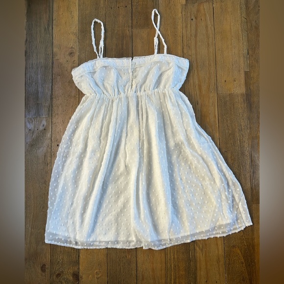 LULUS Essential Sweetness White Swiss Dot Babydoll Mini Dress Cottagecore - Picture 5 of 13